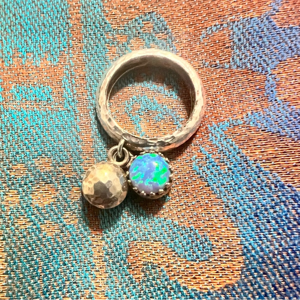 925 Vintage Sterling Silver Opal Ring